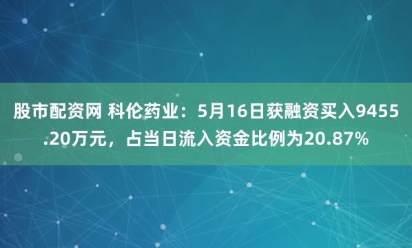 股市配资网 科伦药业：5月16日获融资买入9455.20万元，占当日流入资金比例为20.87%