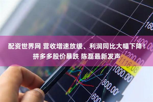 配资世界网 营收增速放缓、利润同比大幅下降！拼多多股价暴跌 陈磊最新发声